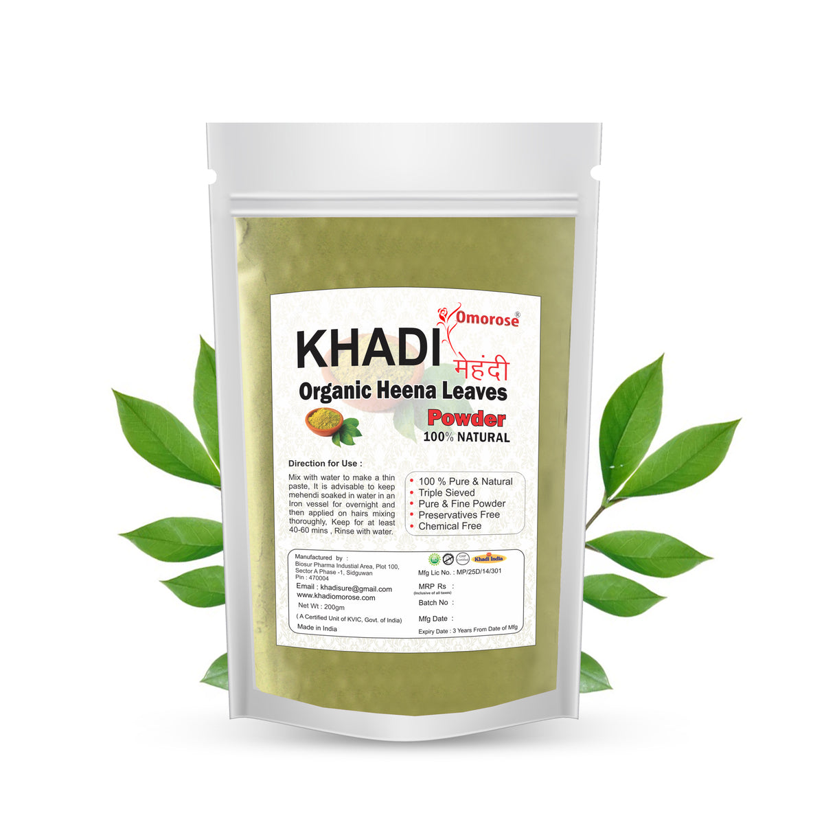 Khadi Omorose 100% Pure Henna Powder – 100g