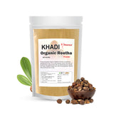 Khadi Omorose 100% Pure & Organic Reetha Powder Hair Cleanser | 100% Natural, Chemical-Free, Maintains pH Value, Conditions Hair, Adds Shine | Resealable Zipper pouch | (100gm.)