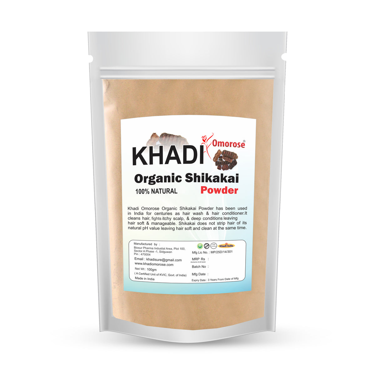 Khadi Omorose Shikakai Powder (Natural Hair Cleanser For Deep Cleansing and soft hairs),100 Grams…