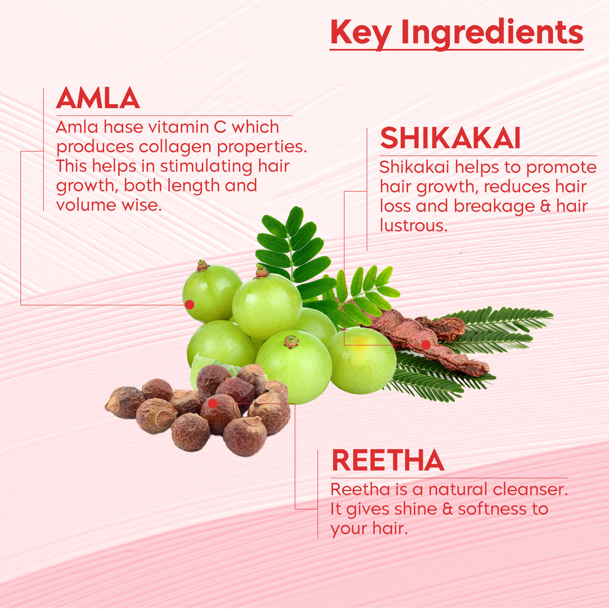 KHADI Omorose Herbal Amla And Reetha & Shikakai Shampoo, 210 ml