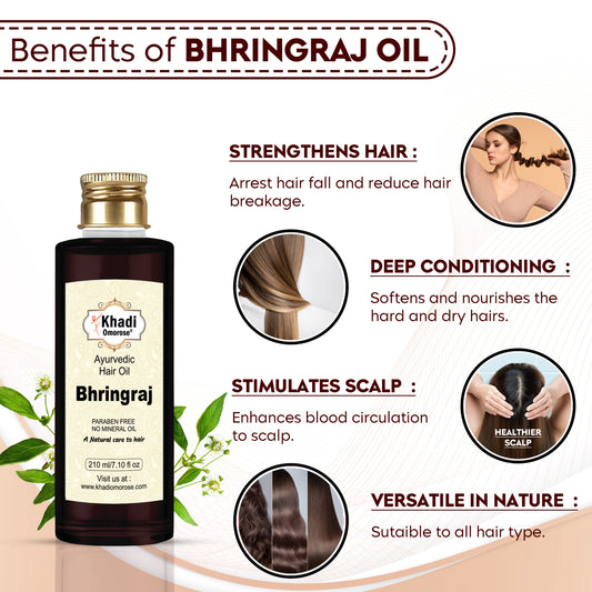 Khadi Ayurvedic Bhringraj Hair Oil – For Hair Strength & Scalp Wellness