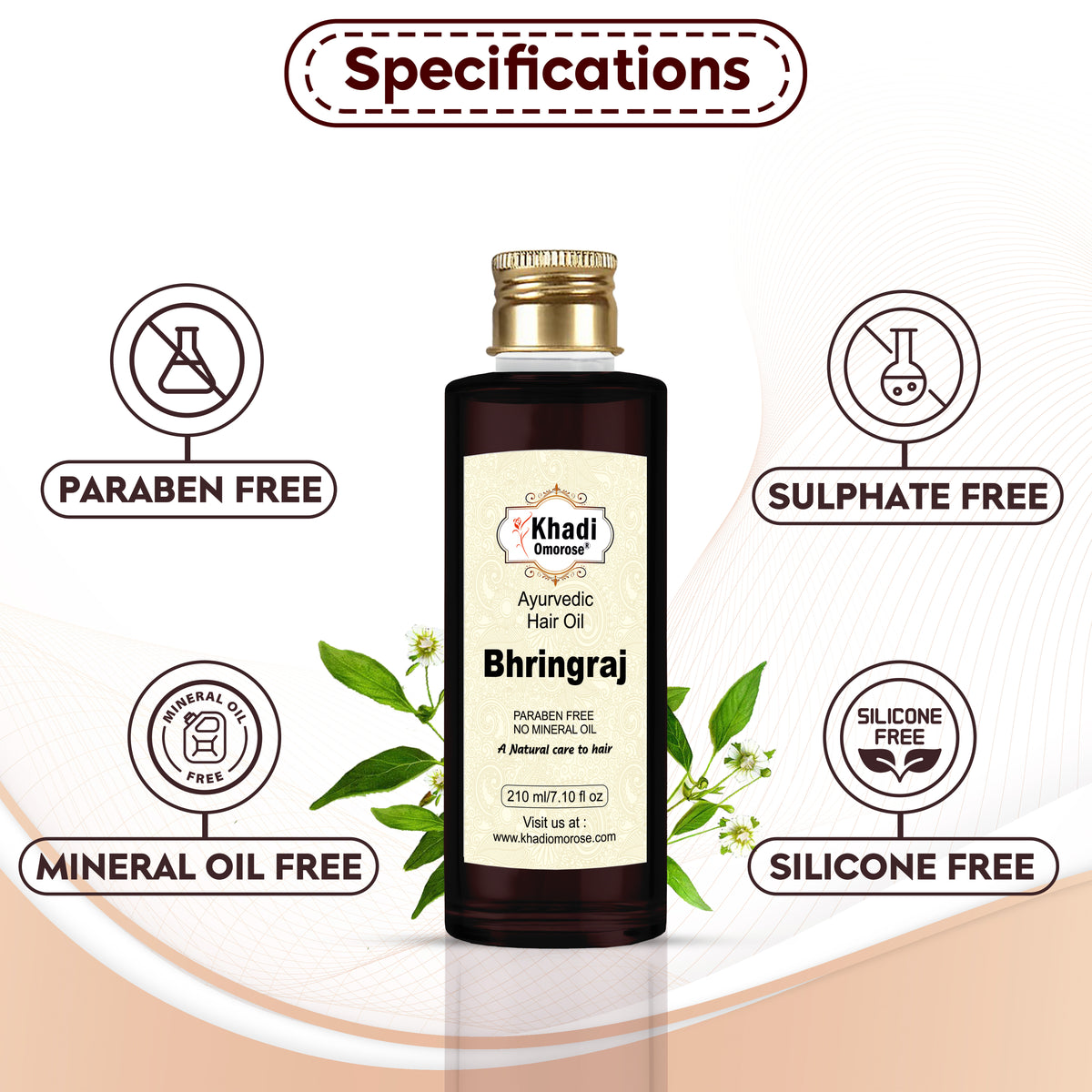Khadi Ayurvedic Bhringraj Hair Oil – For Hair Strength & Scalp Wellness