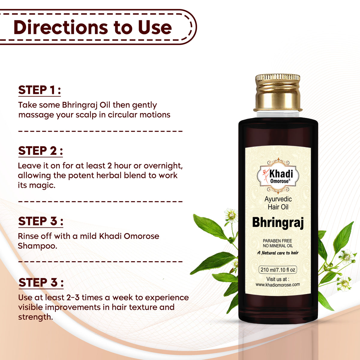 Khadi Ayurvedic Bhringraj Hair Oil – For Hair Strength & Scalp Wellness