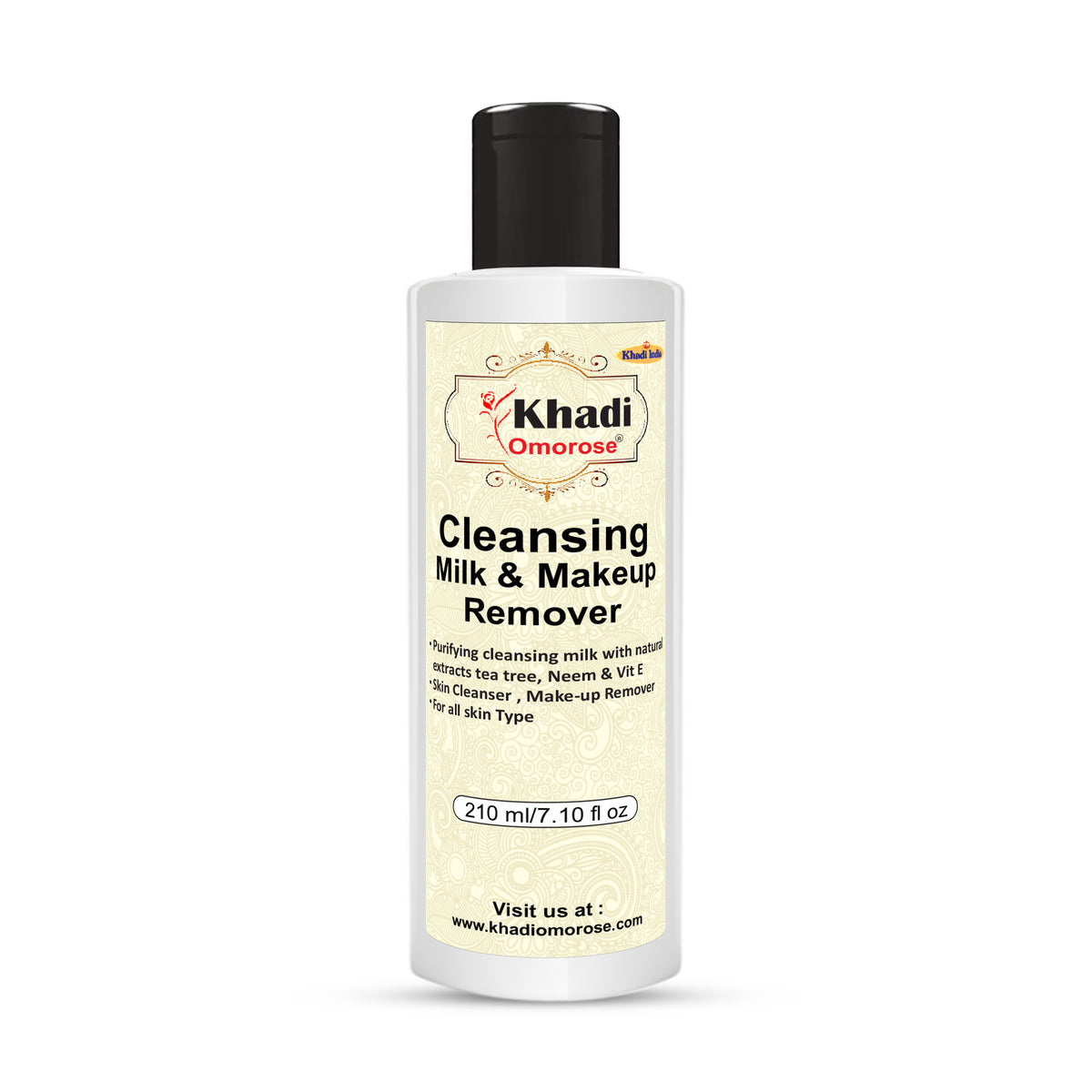 Khadi Omorose Cleansing Milk & Make-up Remover With Neem, Tea Tree & Vitamin E, 210 Ml
