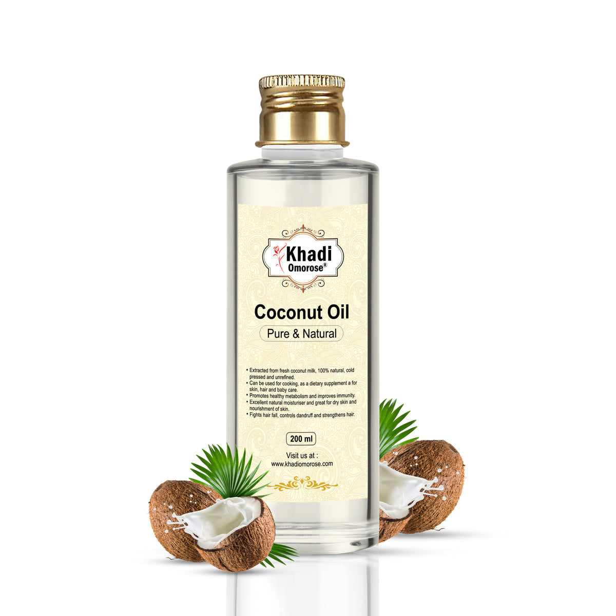 Khadi Omorose Coconut oil (Pure & Coldpressed)- 200ml.
