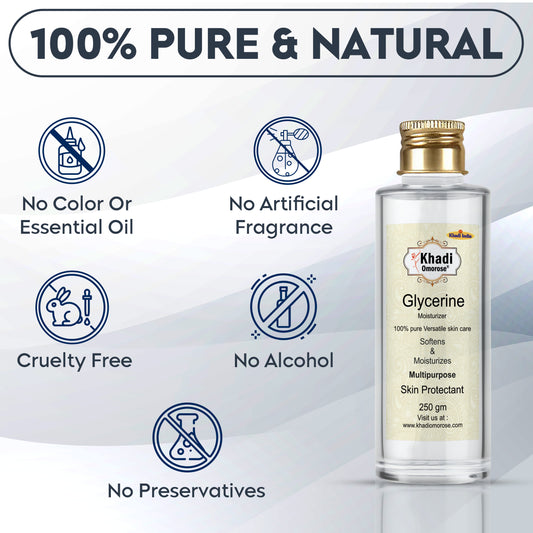 Khadi Omorose Glycerine Liquid (Pure and Unscented) For Soft And Moisturize Skin (250 g)