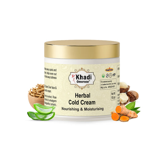 Khadi Omorose Herbal Cold Cream With Shea Butter, Aloe Vera Extract, 100 Gm