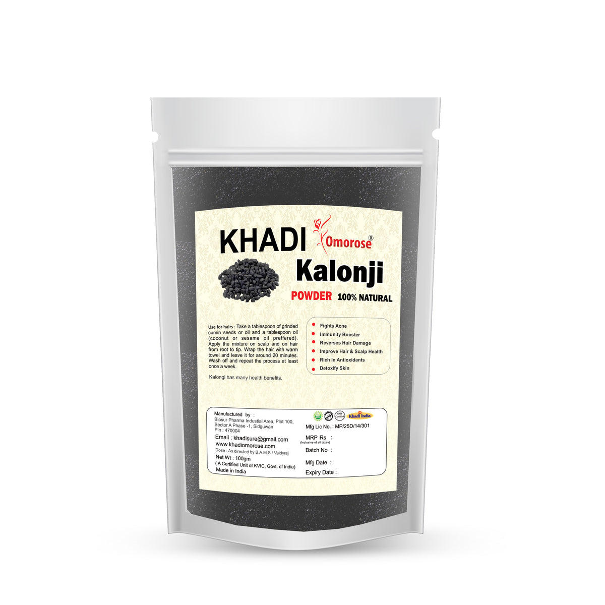 Khadi Omorose Kalonji powder(Black Seed) 100 grams…
