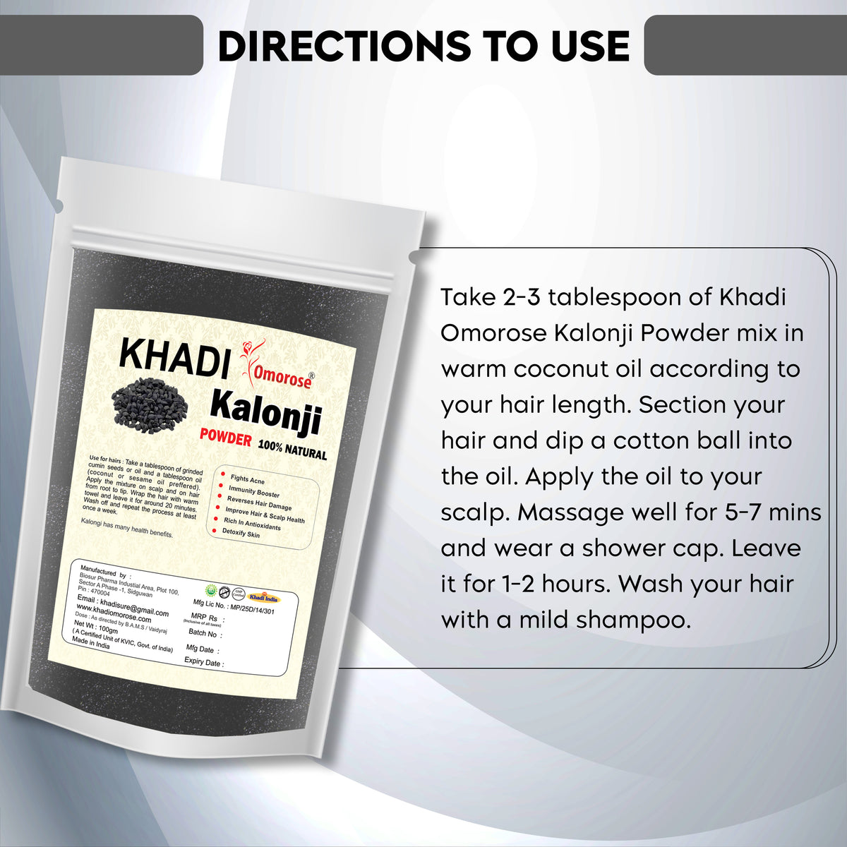 Khadi Omorose Kalonji powder(Black Seed) 100 grams…