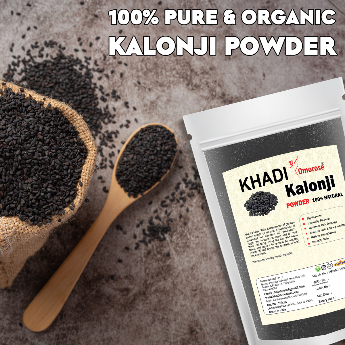 Khadi Omorose Kalonji powder(Black Seed) 100 grams…