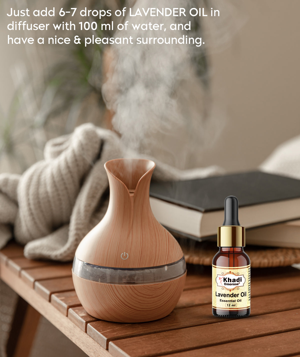 Khadi Omorose Lavender Essential Oil With Self Dispensing Dropper Plug, 12 Ml