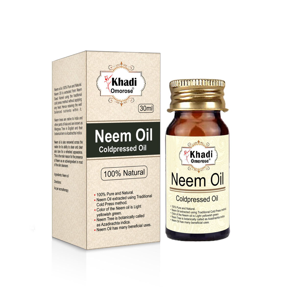 Khadi Omorose Neem Oil – Coldpressed Oil