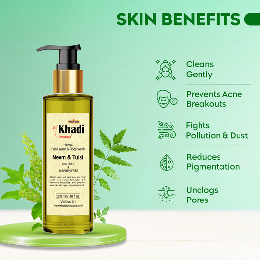 Khadi Omorose Neem & Tulsi Face & Body Wash – 200ml