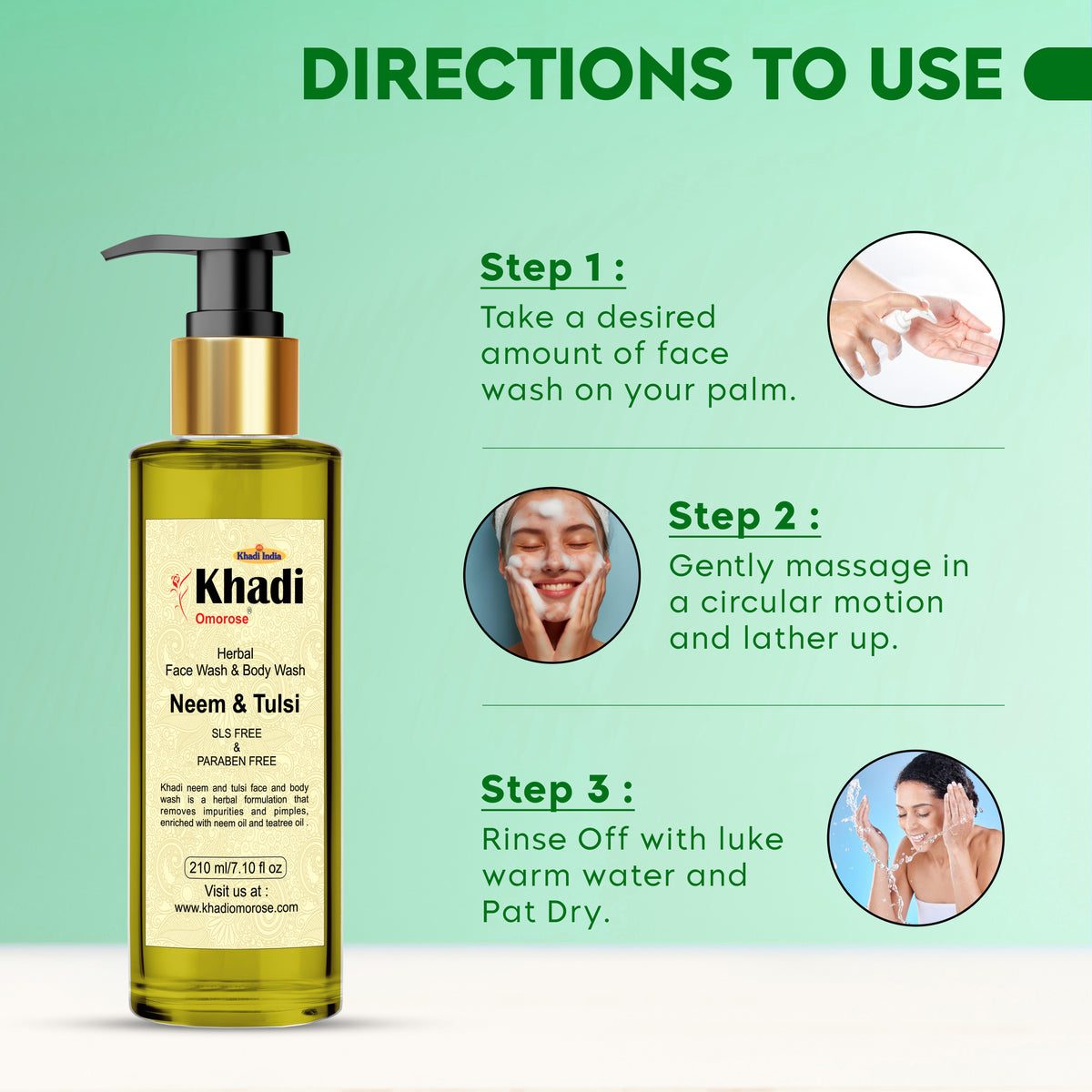 Khadi Omorose Neem & Tulsi Face & Body Wash – 200ml
