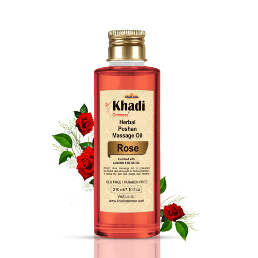 Khadi Rose Herbal Massage Oil – For Deep Relaxation & Nourished Skin