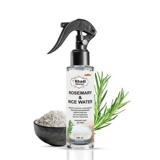 Khadi Omorose Rosemary & Rice Water Hair Growth Spray, 100ml | Adds Shine & Helps Reduce Hairfall, Strengthens Hair | For All Hair Types | For Men & Women