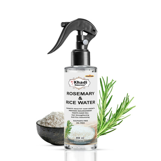 Khadi Omorose Rosemary & Rice Extract Water Spray for Hair Growth | 200 ml | Adds Shine & Helps Reduce Hairfall, Strengthens Hair | For All Hair Types | For Men & Women |