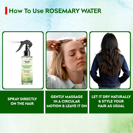 Khadi Omorose Rosemary Water Spray for Hair Growth 200 ml| Adds Shine & Helps Reduce Hairfall, Strengthens Hair | For All Hair Types | For Men & Women