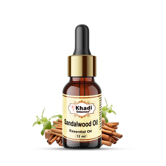 Khadi Omorose Sandalwood Essential Oil (12 ml) With Self Dispensing Dropper Plug
