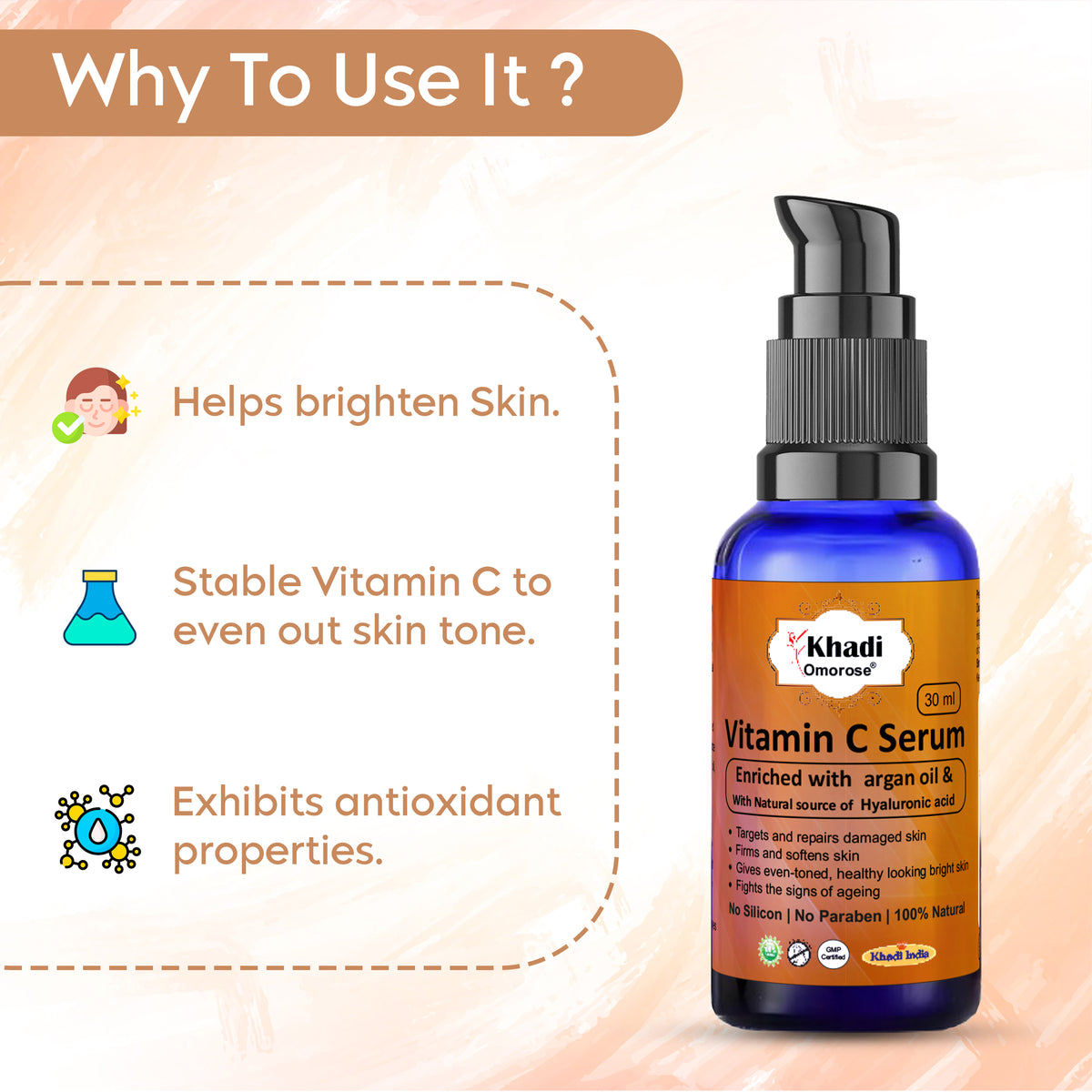 Khadi Omorose Vitamin C Serum – Enriched with Argan Oil