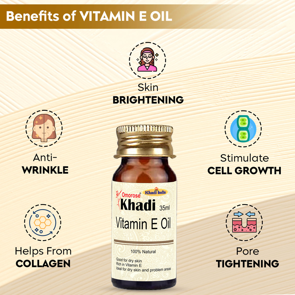 Khadi Omorose Vitamin E Oil – 100% Natural