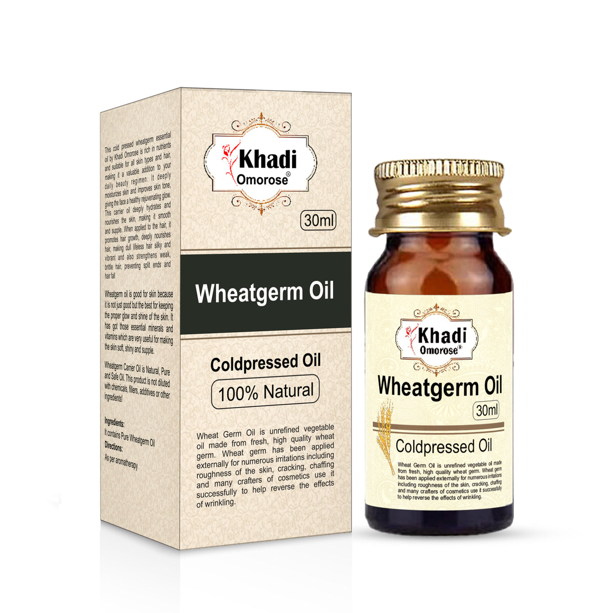 Khadi Omorose Wheatgerm Oil (Cold Pressed, 100% Natural) – 30ml